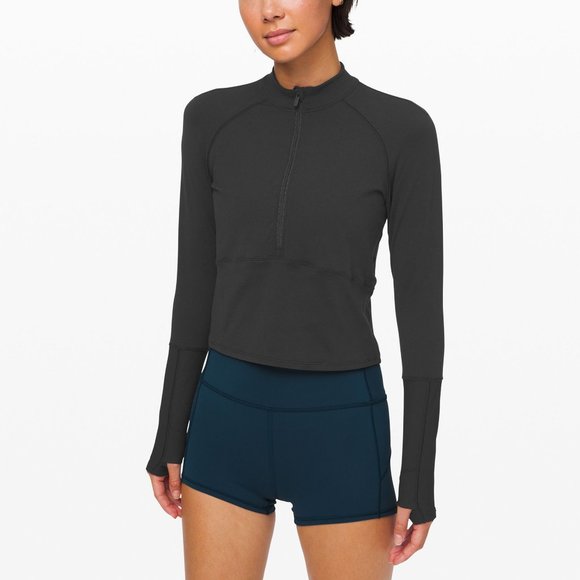 lululemon athletica Tops - lululemon | It's Rulu Longsleeve Zip Shirt Black